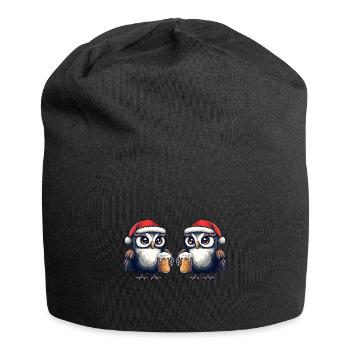 Eule Weihnachten Bier Team - Jersey-Beanie - Schwarz - Vorne