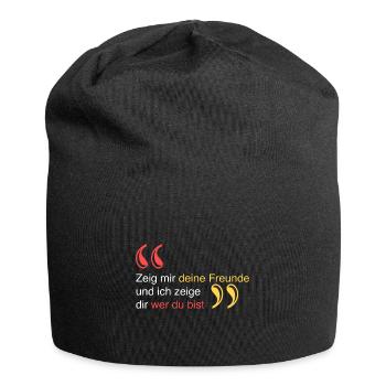 Zeig mir deine Freunde - Jersey-Beanie - Schwarz - Vorne