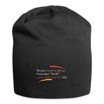 Er will nur spielen... - Jersey-Beanie - Schwarz - Vorne