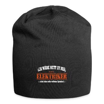 Ich wäre nett zu mir, Elektriker - Jersey-Beanie - Schwarz - Vorne