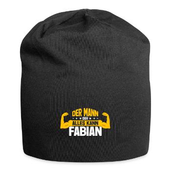 Fabian Der Mann Der Alles Kann Vorname Fabian - Jersey-Beanie - Schwarz - Vorne
