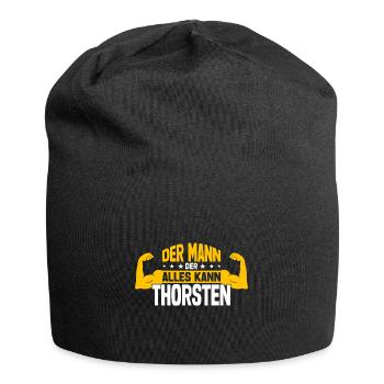 Thorsten Der Mann Der Alles Kann Vorname Thorsten - Jersey-Beanie - Schwarz - Vorne