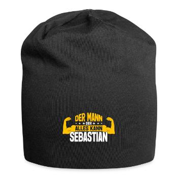 Sebastian Der Mann Der Alles Kann Name Sebastian - Jersey-Beanie - Schwarz - Vorne