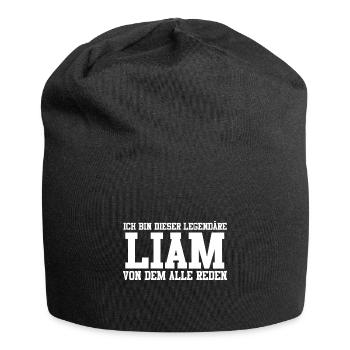 Liam Name Design - Jersey-Beanie - Schwarz - Vorne