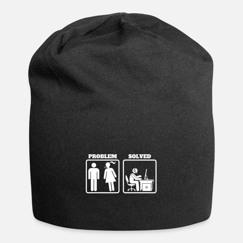 Problem Solved - Pc Gaming Lustig Geschenk - Jersey-Beanie - Schwarz