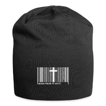Jesus Paid It All Barcode Bible Verses 6:20 - Jersey Beanie - black - Front