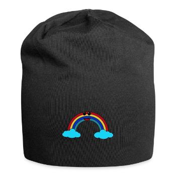 Happy Regenbogen bunt Farben Kinder Baby Kleinkind - Jersey-Beanie - Schwarz - Vorne