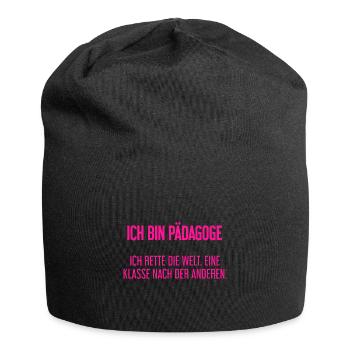 Ich bin Pädagoge - ich rette die Welt - Jersey-Beanie - Schwarz - Vorne