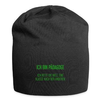 Ich bin Pädagoge - ich rette die Welt - Jersey-Beanie - Schwarz - Vorne