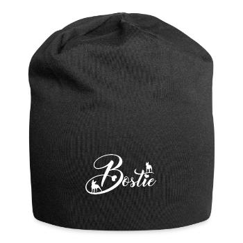 Bostie Boston Terrier avec police décorative - Bonnet en jersey - noir - Devant