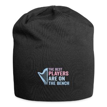 Die Besten Spieler Sitzen Auf Der Bank Harfe - Jersey-Beanie - Schwarz - Vorne
