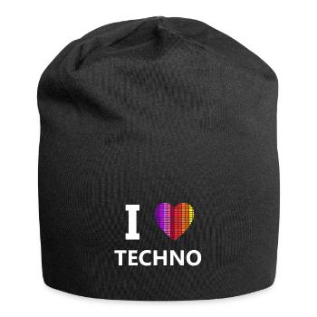 I Love Techno Schranzen Rave - Bonnet en jersey - noir - Devant
