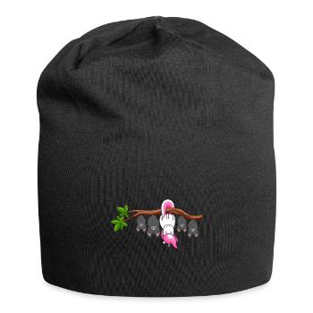 Be Different Einhorn hängt mit Fledermäuse am Baum - Jersey-Beanie - Schwarz - Vorne