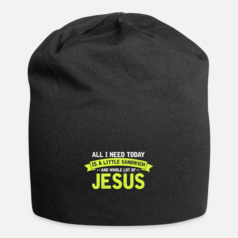 Jesus und Sandwich Gott Christus Christlich - Jersey-Beanie - Schwarz