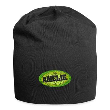Retro Amelie mit Kratzer als Geschenkidee - Jersey-Beanie - Schwarz - Vorne