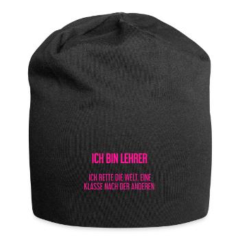 Ich bin Lehrer - ich rette die Welt - Jersey-Beanie - Schwarz - Vorne