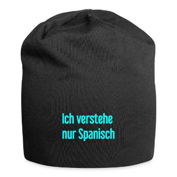 Ich verstehe nur Spanisch - Jersey-Beanie - Schwarz - Vorne