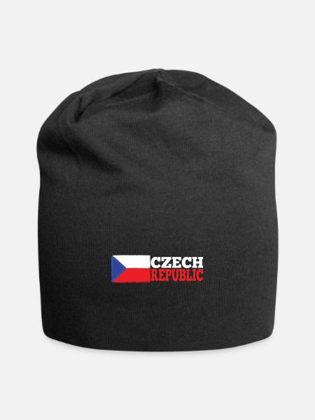Tschechien - Jersey-Beanie - Schwarz