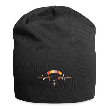 Herzschlag Paragleiter mit Berg Retro - Jersey-Beanie - Schwarz - Vorne