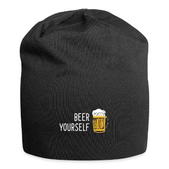 Beer Yourself Beer Lovers Sayings Minimalist - Jersey Beanie - black - Front