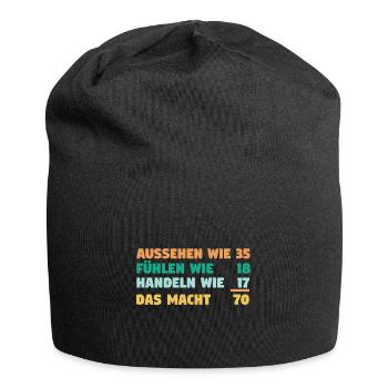 Siebzig Siebzigster 70 Jahre Geburtstag - Jersey-Beanie - Schwarz - Vorne