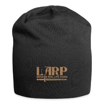 Larp because real life sucks - Jersey Beanie - black - Front