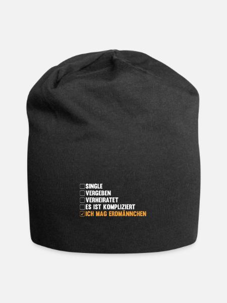 Erdmännchen - Jersey-Beanie - Schwarz