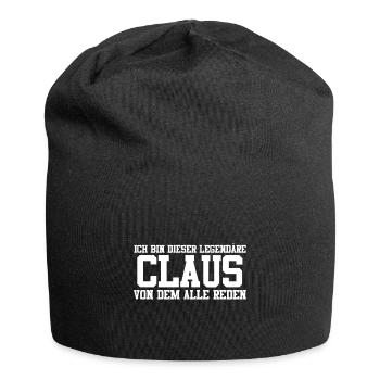 Claus Name Design - Jersey-Beanie - Schwarz - Vorne