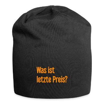 Was ist letzte Preis? - Jersey-Beanie - Schwarz - Vorne