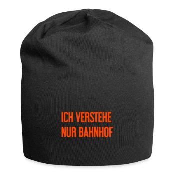 I only understand train station - Jersey Beanie - black - Front