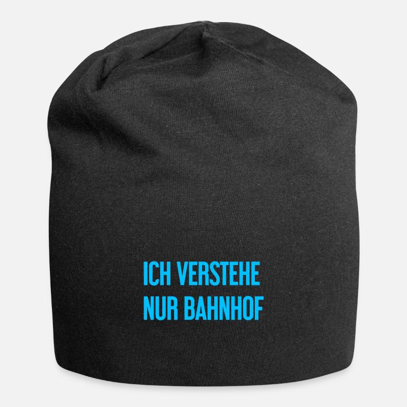 I only understand train station - Jersey Beanie - black