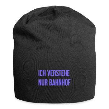 I only understand train station - Jersey Beanie - black - Front