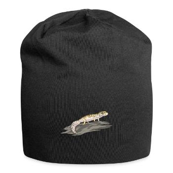 Leopard Gecko Reptile Pet Gecko - Jersey Beanie - black - Front