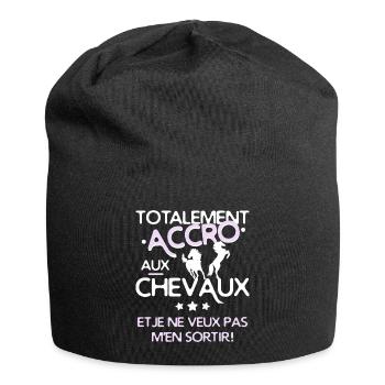 Accro aux chevaux - Bonnet en jersey - noir - Devant