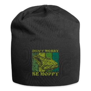 Frosch - Jersey-Beanie - Schwarz - Vorne
