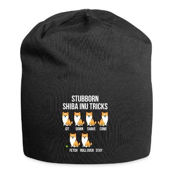 Shiba Inu - Jersey-Beanie - Schwarz - Vorne