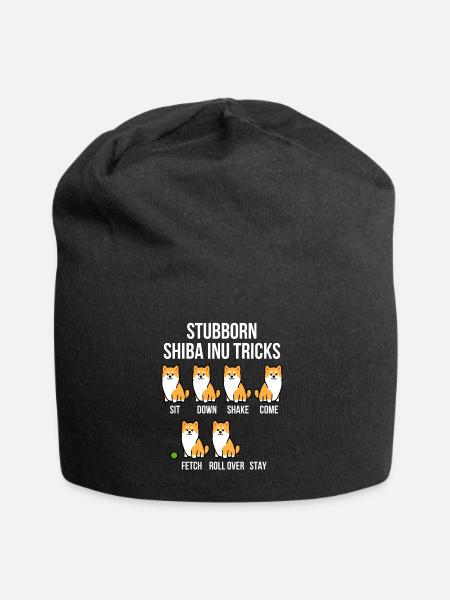 Shiba Inu - Jersey-Beanie - Schwarz