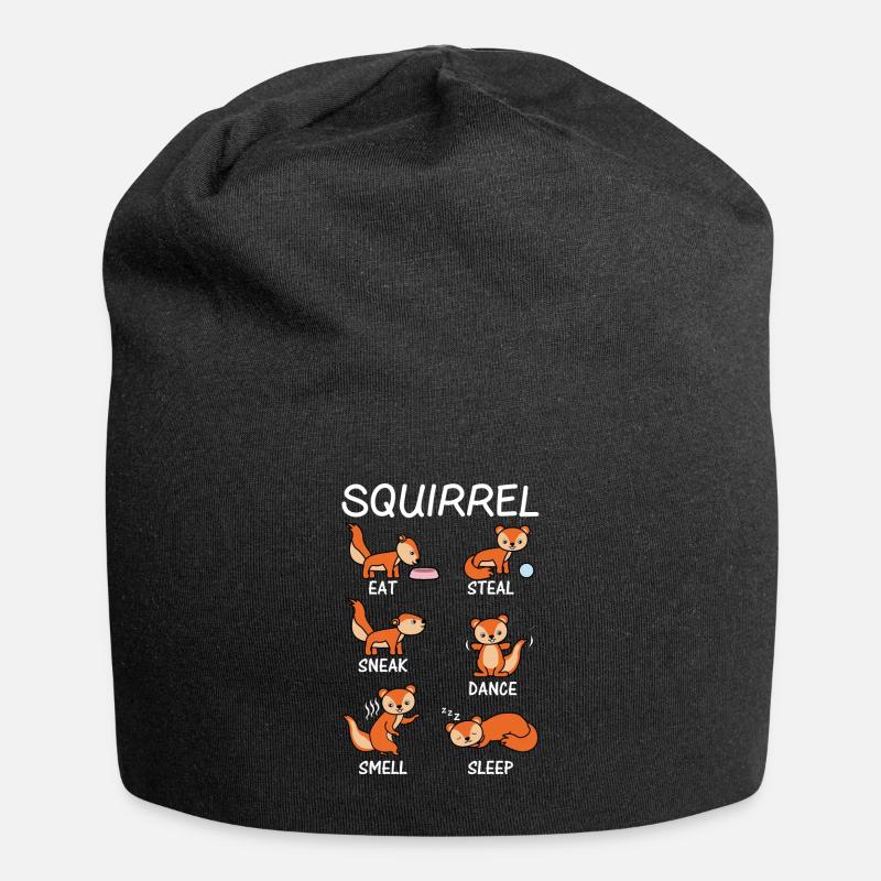écureuil - Bonnet en jersey - noir