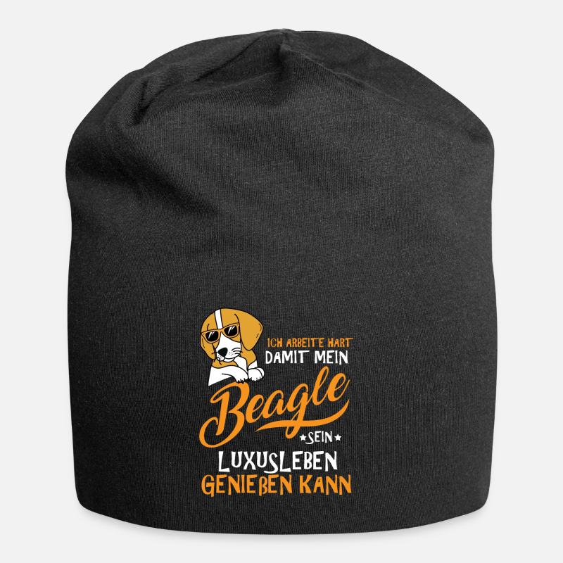 beagle - Jersey-Beanie - Schwarz