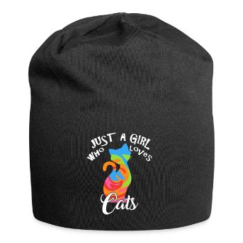 chats filles - Bonnet en jersey - noir - Devant