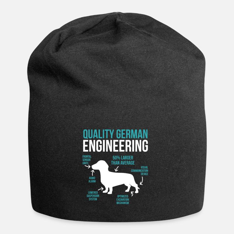 dachshund - Jersey Beanie - black