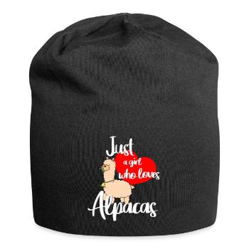 Just a girl who loves alpacas. - Jersey-Beanie - Schwarz - Vorne