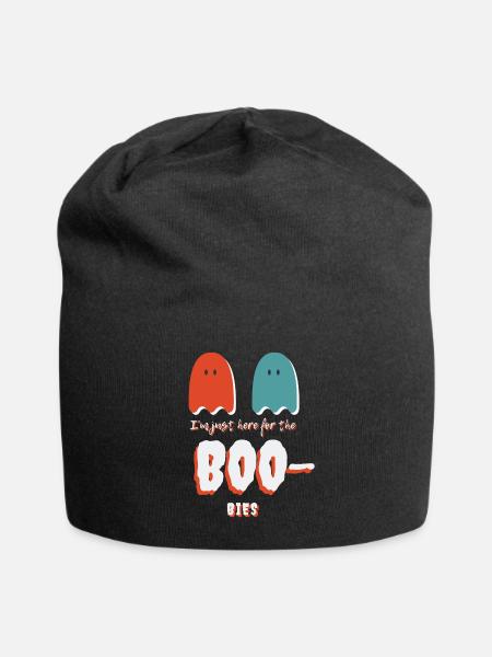 I'm just here for the boobies! Ghost Halloween - Jersey Beanie - black
