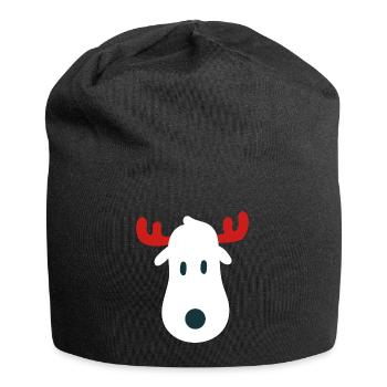 Renne de Noël - Bonnet en jersey - noir - Devant