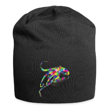 Krake Bunter Oktopus Ozean Meer Tintenfisch Tinte - Jersey-Beanie - Schwarz - Vorne