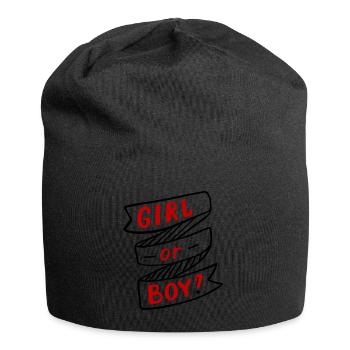 Boy or Girl Junge oder Mädchen Schwanger Pregnant - Jersey-Beanie - Schwarz - Vorne