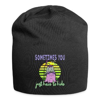 Depressionen Depression Frosch - Jersey-Beanie - Schwarz - Vorne