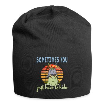 Depressionen Depression Frosch - Jersey-Beanie - Schwarz - Vorne