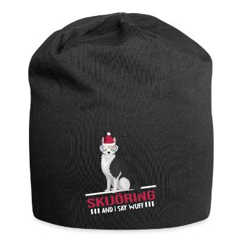 Skijoring Dog Zughund Skijoering Husky-Ski - Jersey Beanie - black - Front
