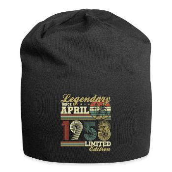 Avril 1958 Naissance Anniversaire Vintage Rétro - Bonnet en jersey - noir - Devant